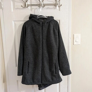 New  Balance Women's Heather Gray Sherpa Lined Full Zip Hooded Jacket SZ 1 X